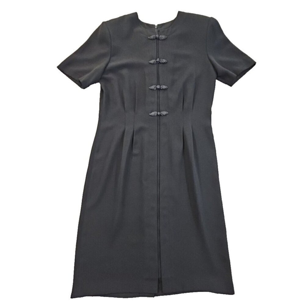 Debra Michaels Collection Dress Women's Size 14 Black Short Sleeve Embroidery